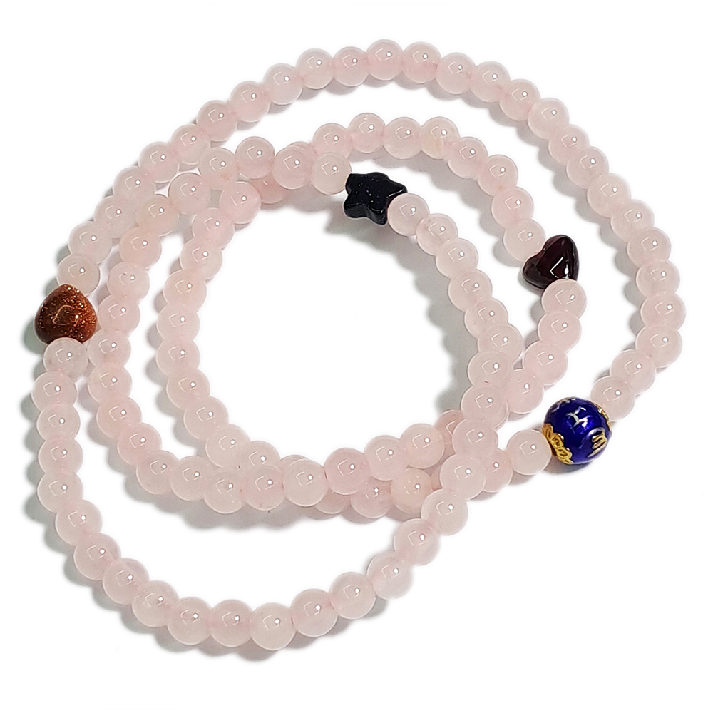 愛心金砂+粉晶108念珠5mm【十方】122764