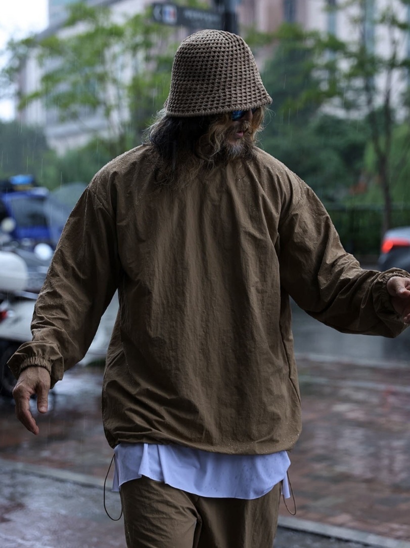 梭織繫帶寬鬆運動衫