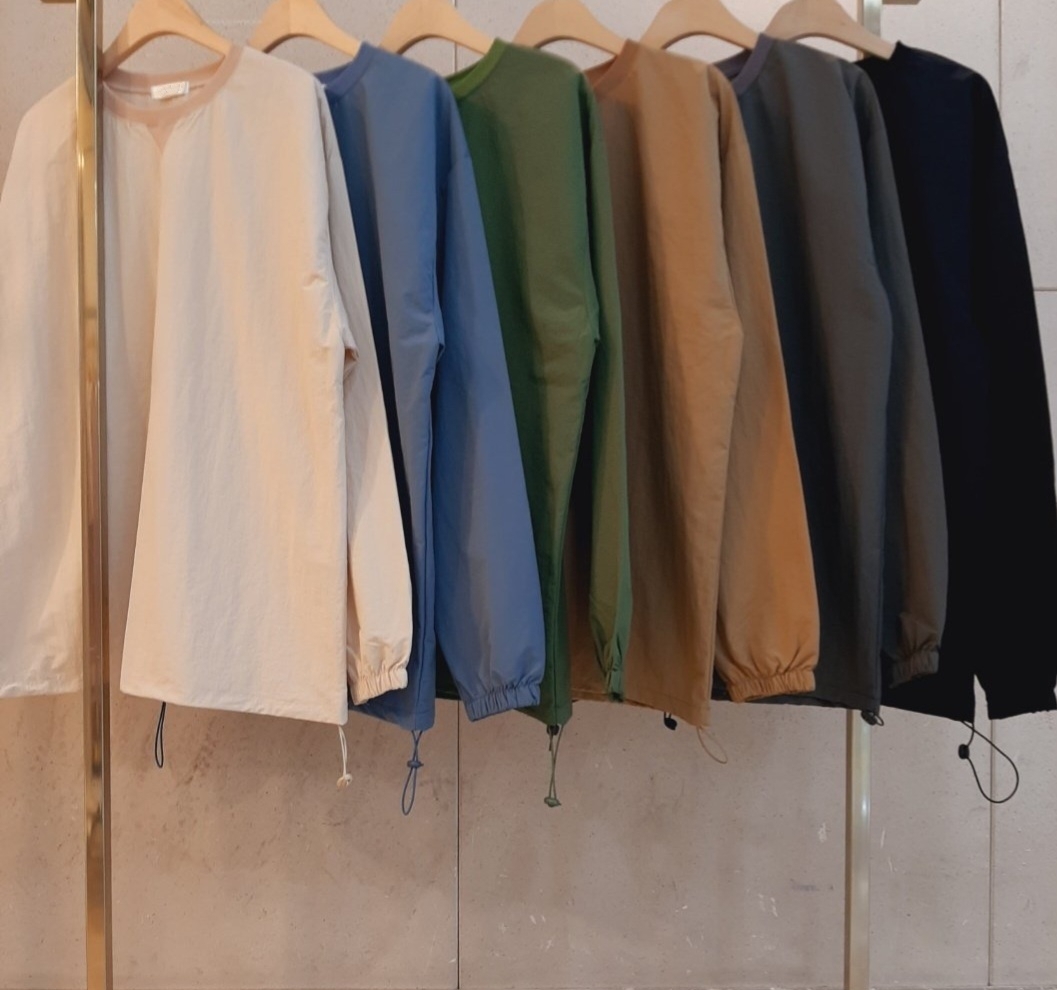 梭織繫帶寬鬆運動衫