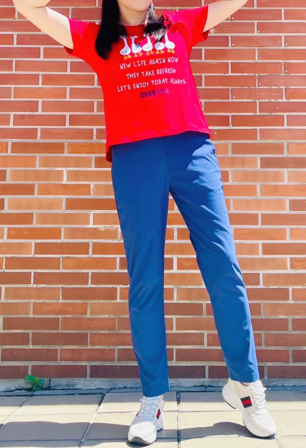 OL舒適透氣彈力涼感紗修身顯瘦長褲U6811