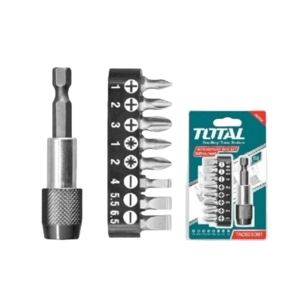 TOTAL 接頭+起子頭接桿組 9pcs (TACSD3091)