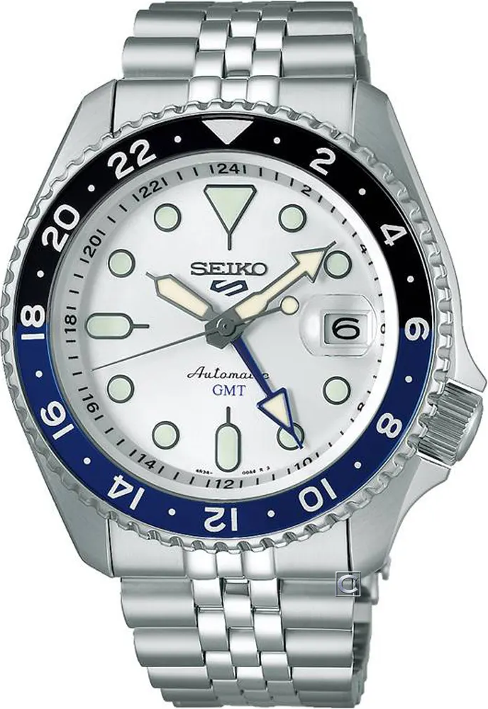 萬年鐘錶 - SEIKO  5 Sports    GMT雙時區指針機械水鬼男錶-白   SSK033K1 / 4R34-00A0S 錶徑42.5MM