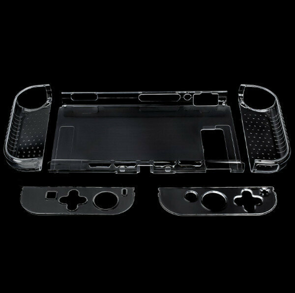 Game Console Protective Case CH-NS-002/NS Split Protective Case Hard Shell-D Model (Nude) Clear White - with Anti-slip Point + Color Box
