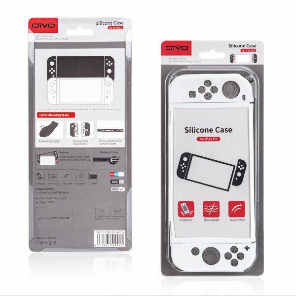 OIVO Nintendo Switch OLED Game Console Split Silicone Protective Case Switch Soft Rubber Case (White)