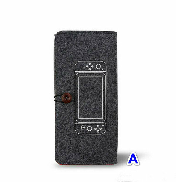 Game Accessory Bag/Compatible with Switch Felt Bag, Soft Storage Bag, Protective Bag (CH-NS-044)-A Dark Gray