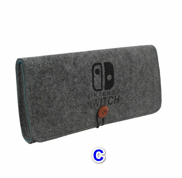 The Gaming Accessories Bag is compatible with Switch Felt Bag, Soft Storage Bag, Protective Bag (CH-NS-044)-C Dark Gray