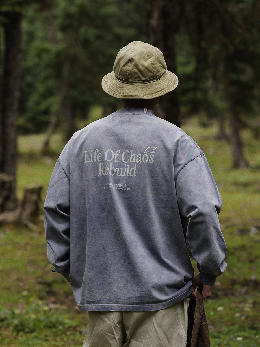 Unbent 24a/w 復古水洗破壞標語 L/S 長袖 T