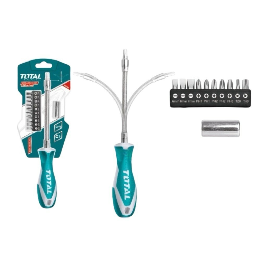 TOTAL 軟軸起子套裝組 12件(THT250FL1206)