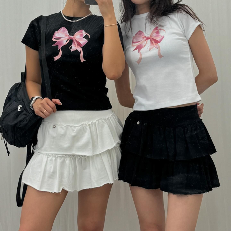 RONRON,ron ron,Jennie同款,Jennie蝴蝶結T,韓星同款,New jeans同款,New jeans hanni,秀智款,韓國連線,蝴蝶結,芭蕾舞風,Blokette,Balletcore