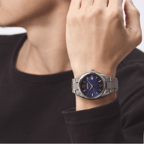 萬年鐘錶 - SEIKO  幸福願望永恆藍鈦金屬太陽能電波男錶 SBTM355J / 7B72-0AH0U  錶徑39.5MM