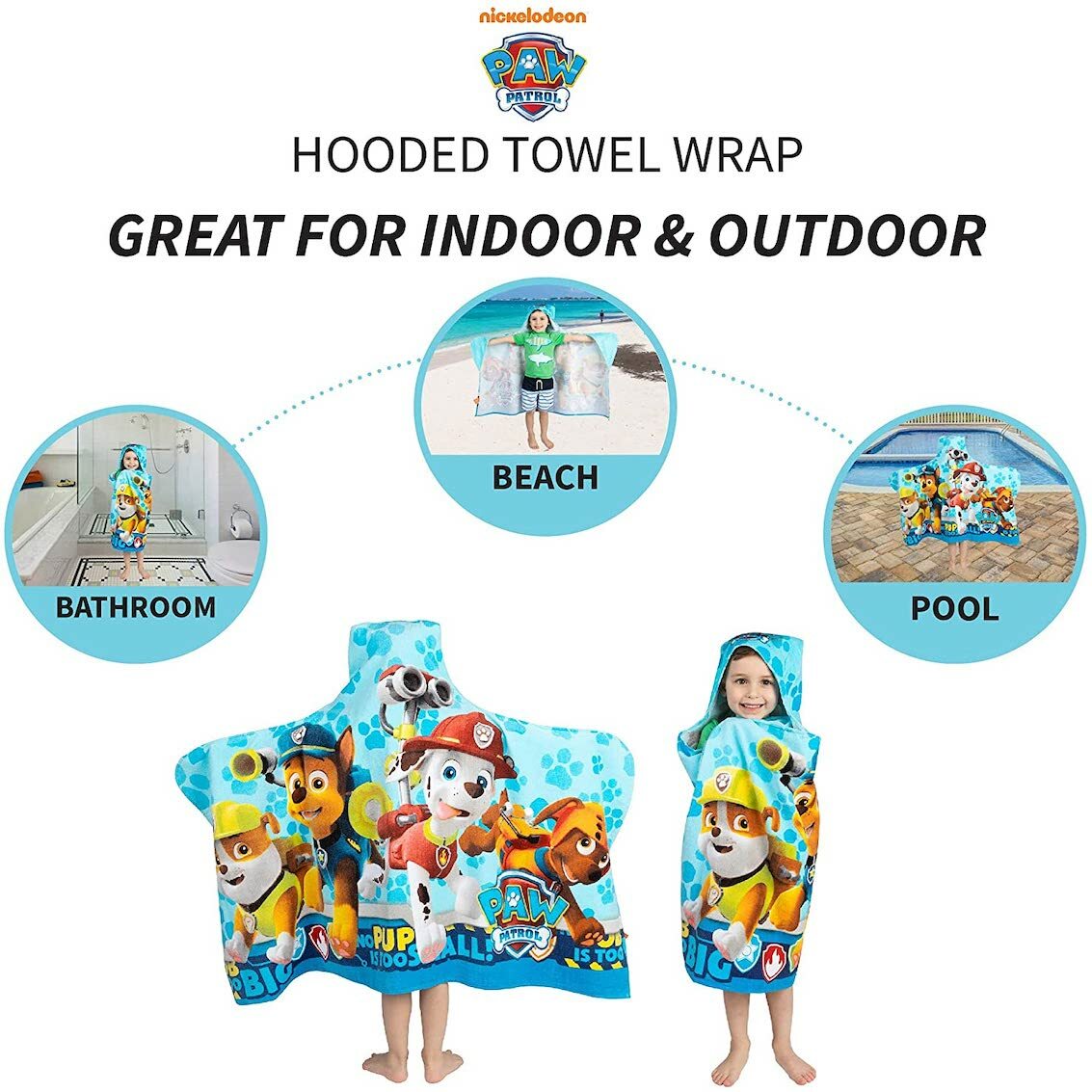 美國 Paw Patrol Boy 超柔軟棉質連帽浴巾