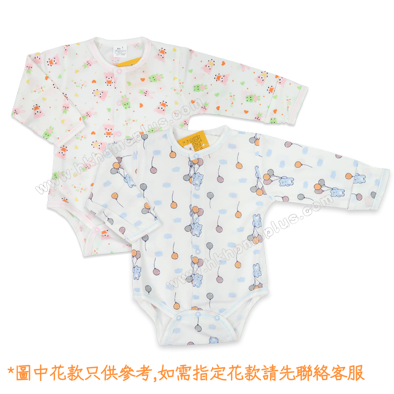 Koma Land: 嬰兒薄身長袖對胸連體衣 BE031 (1-3碼)
