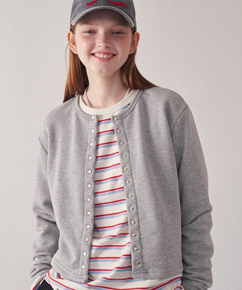 RONRON SNAP OPEN SWEAT CARDIGAN