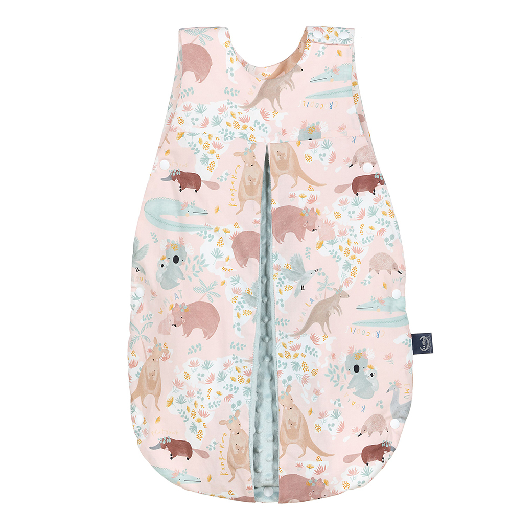 La Millou波蘭 豆豆防踢被/防踢背心分腿扣(70cm)｜澳洲森友會(粉底)｜煙燻香草綠