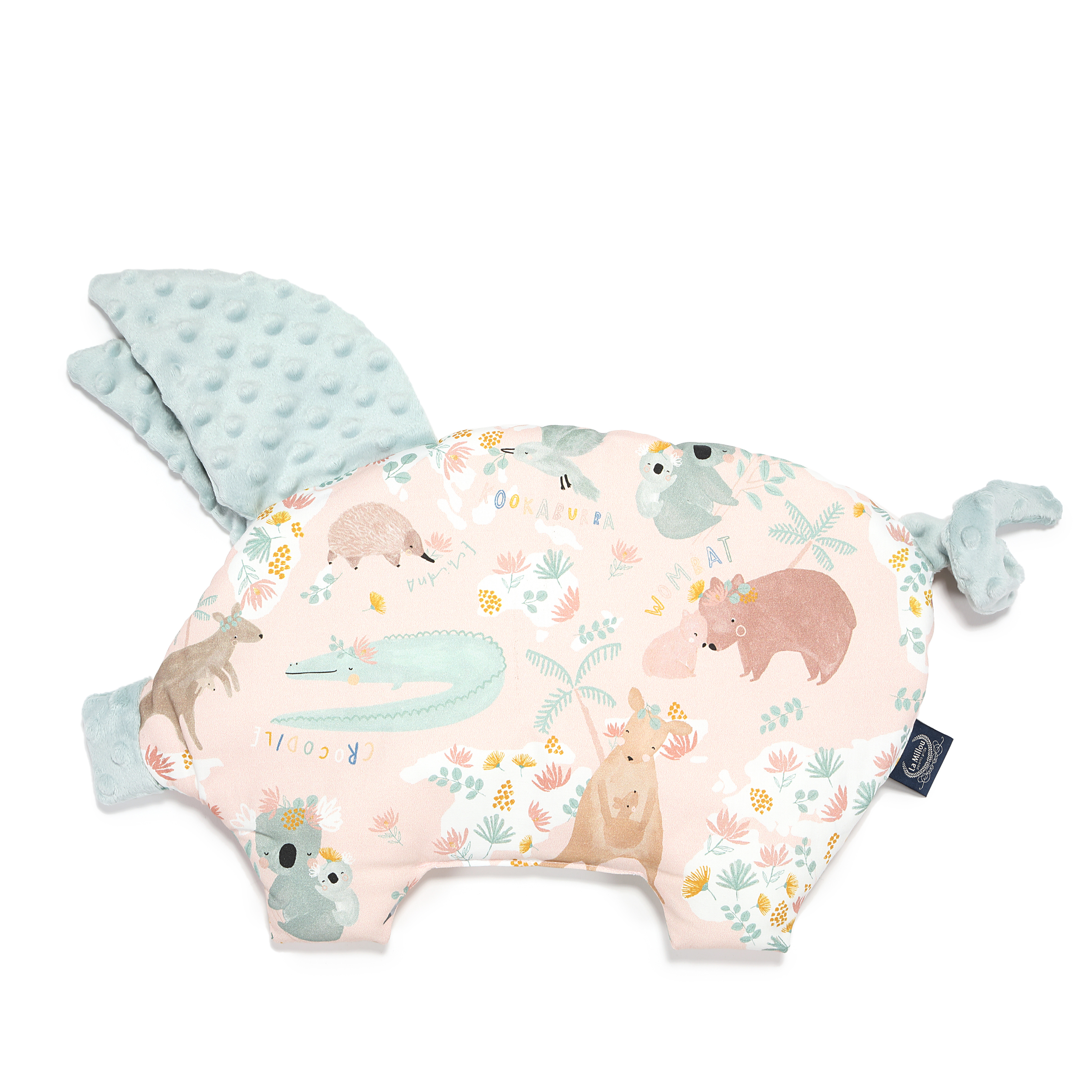 La Millou波蘭 豆豆小豬枕｜澳洲森友會(粉底)｜煙燻香草綠