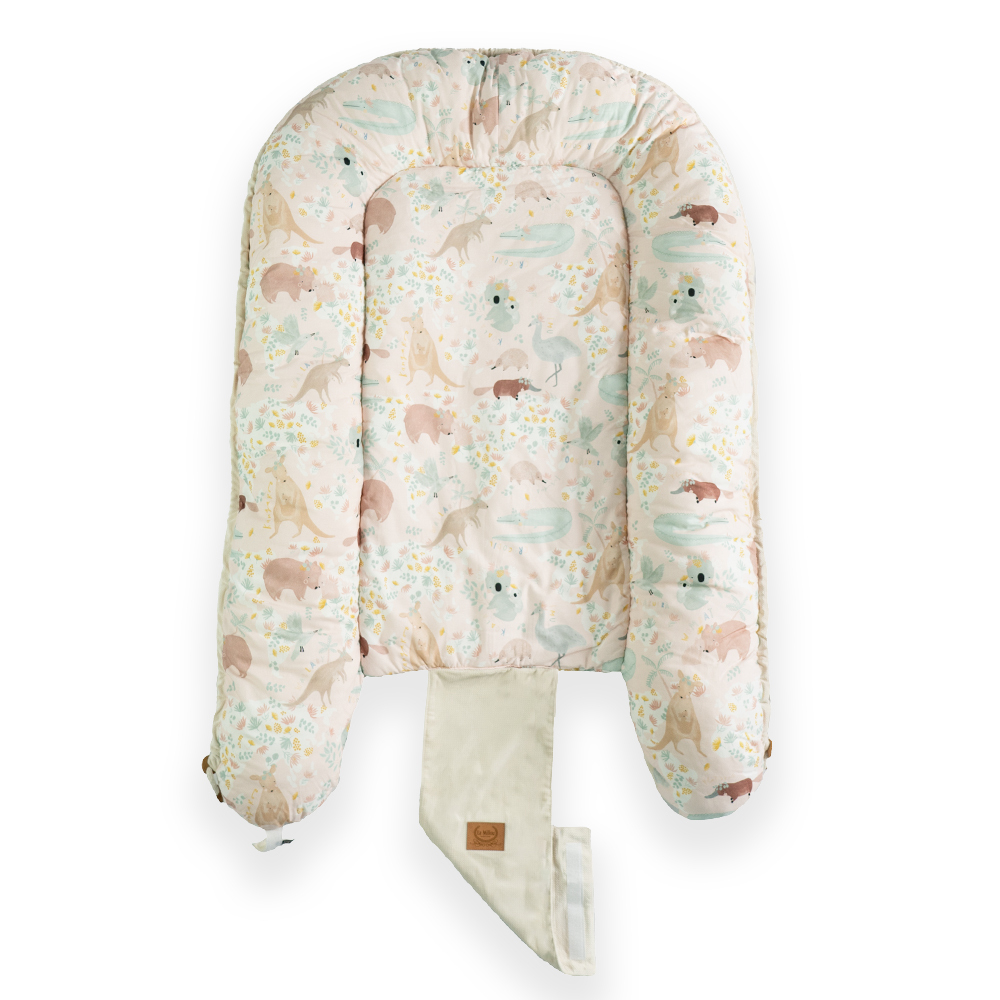 La Millou波蘭 Velvet頂級棉柔嬰兒睡窩(鋪棉版)｜澳洲森友會(粉底)｜舒柔純白