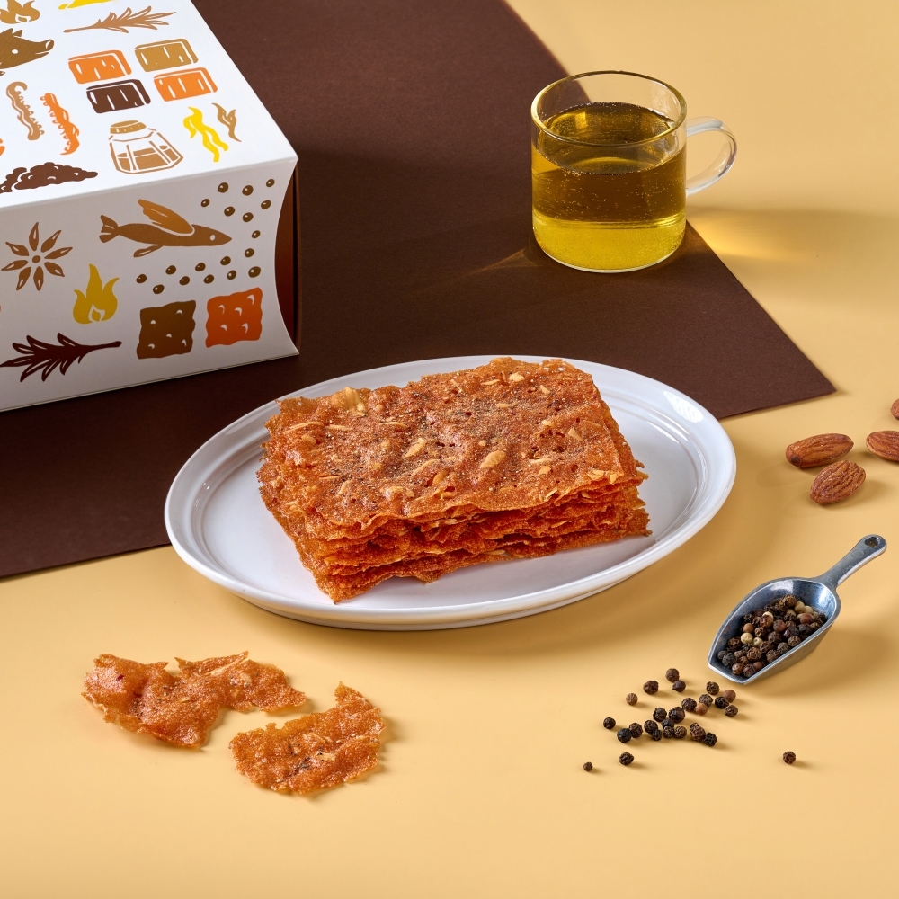 黑胡椒杏仁豬肉脆片