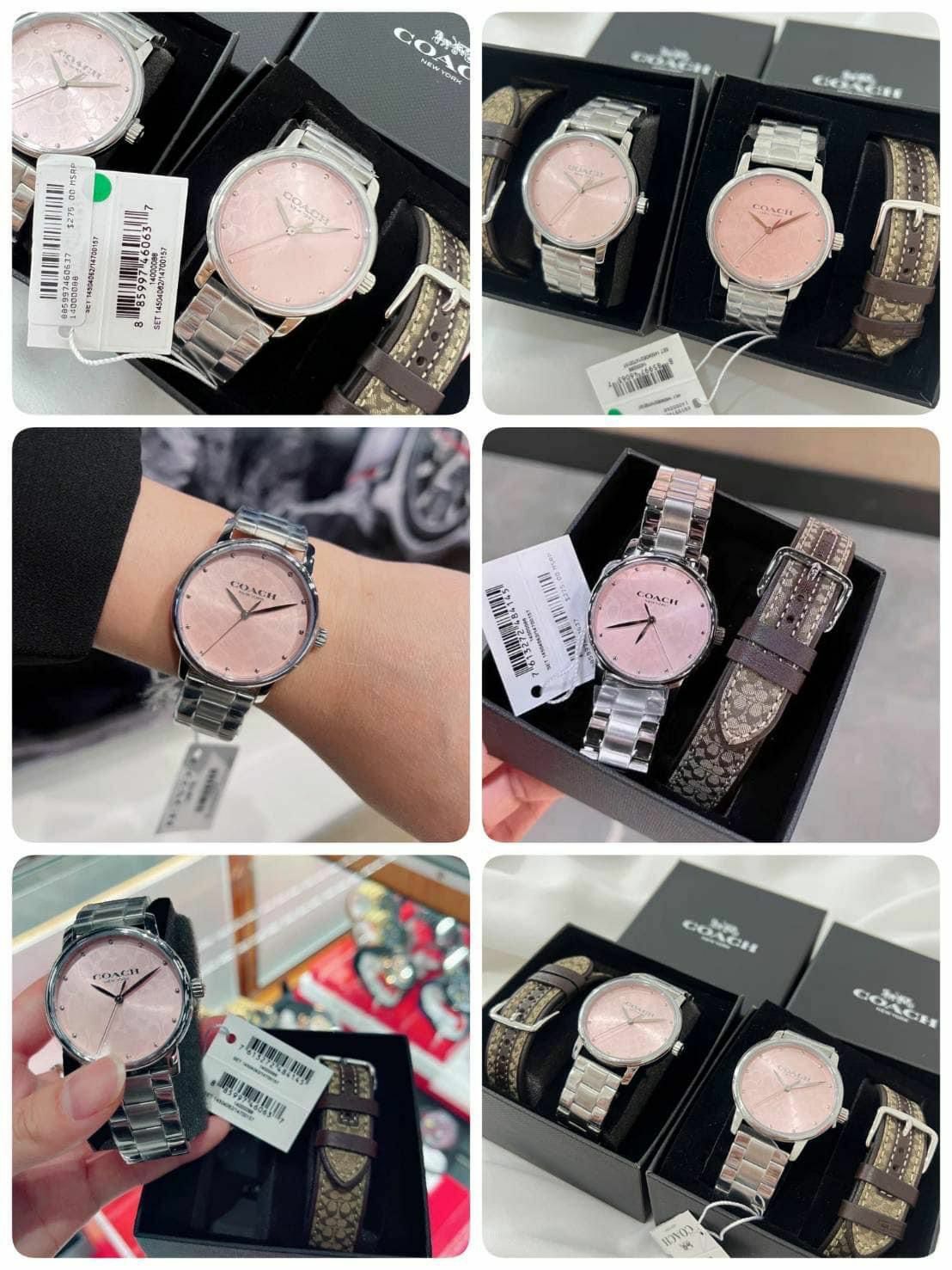 【預購】Coach F090201 粉色手錶套裝