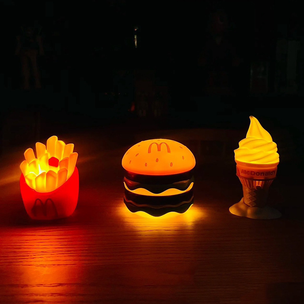 海外麥當勞限定 麥當勞 漢堡 薯條 蛋捲冰淇淋 拍拍燈 小夜燈 裝置藝術