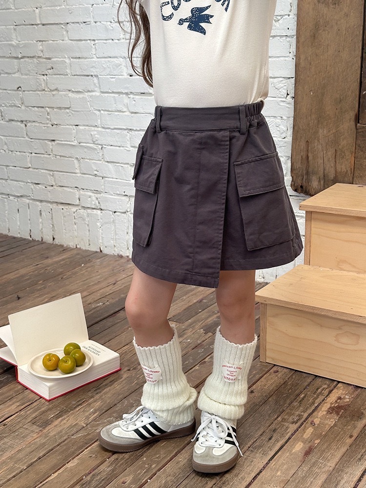 三色時髦工裝裙