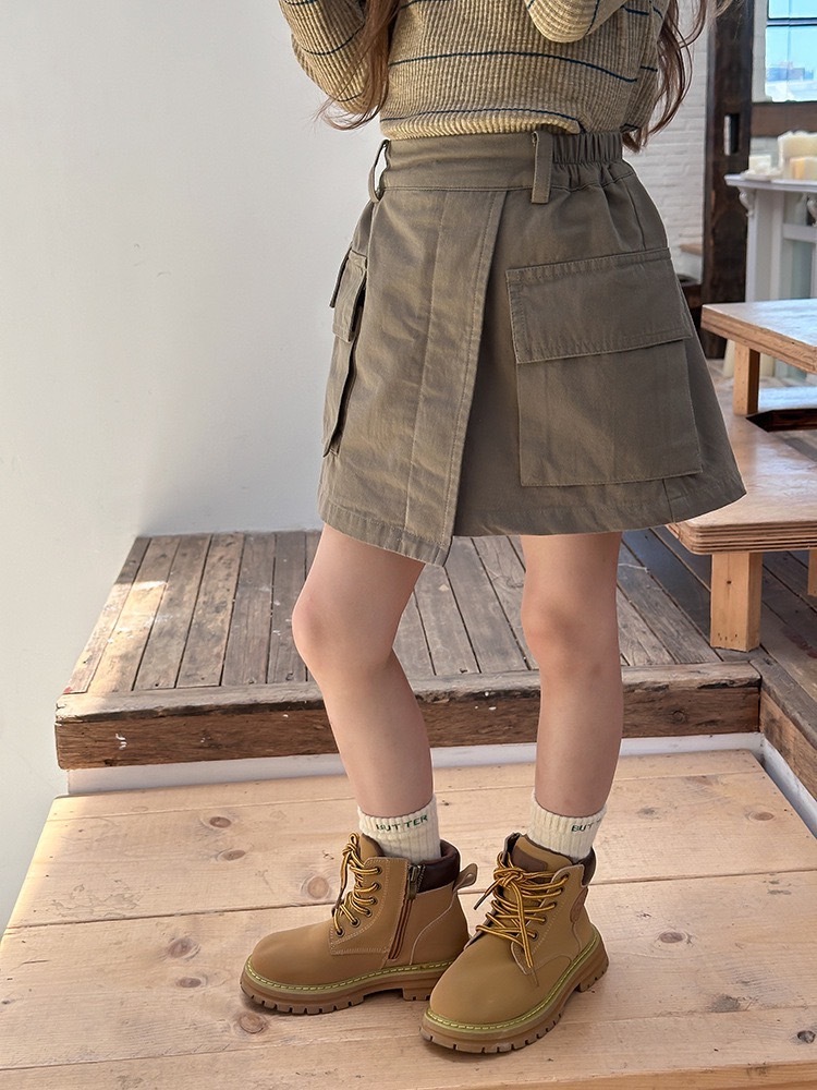 三色時髦工裝裙