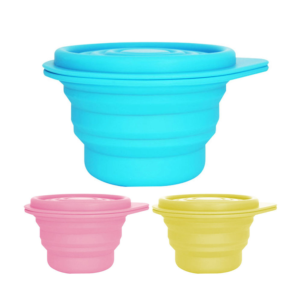 【Lexngo】矽膠折疊餐具-附蓋沙拉碗