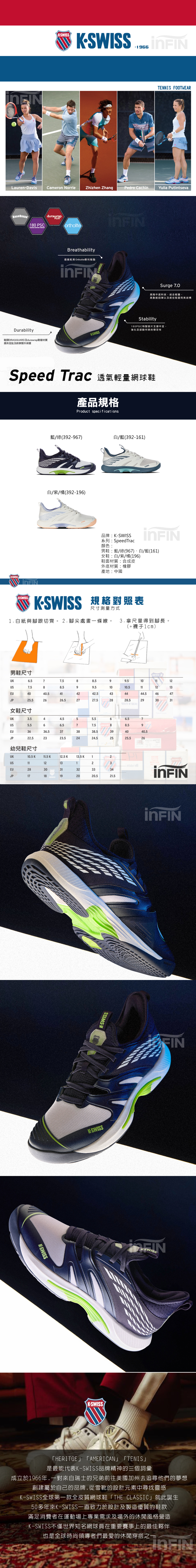 K-SWISS SpeedTrac 輕量進階網球鞋