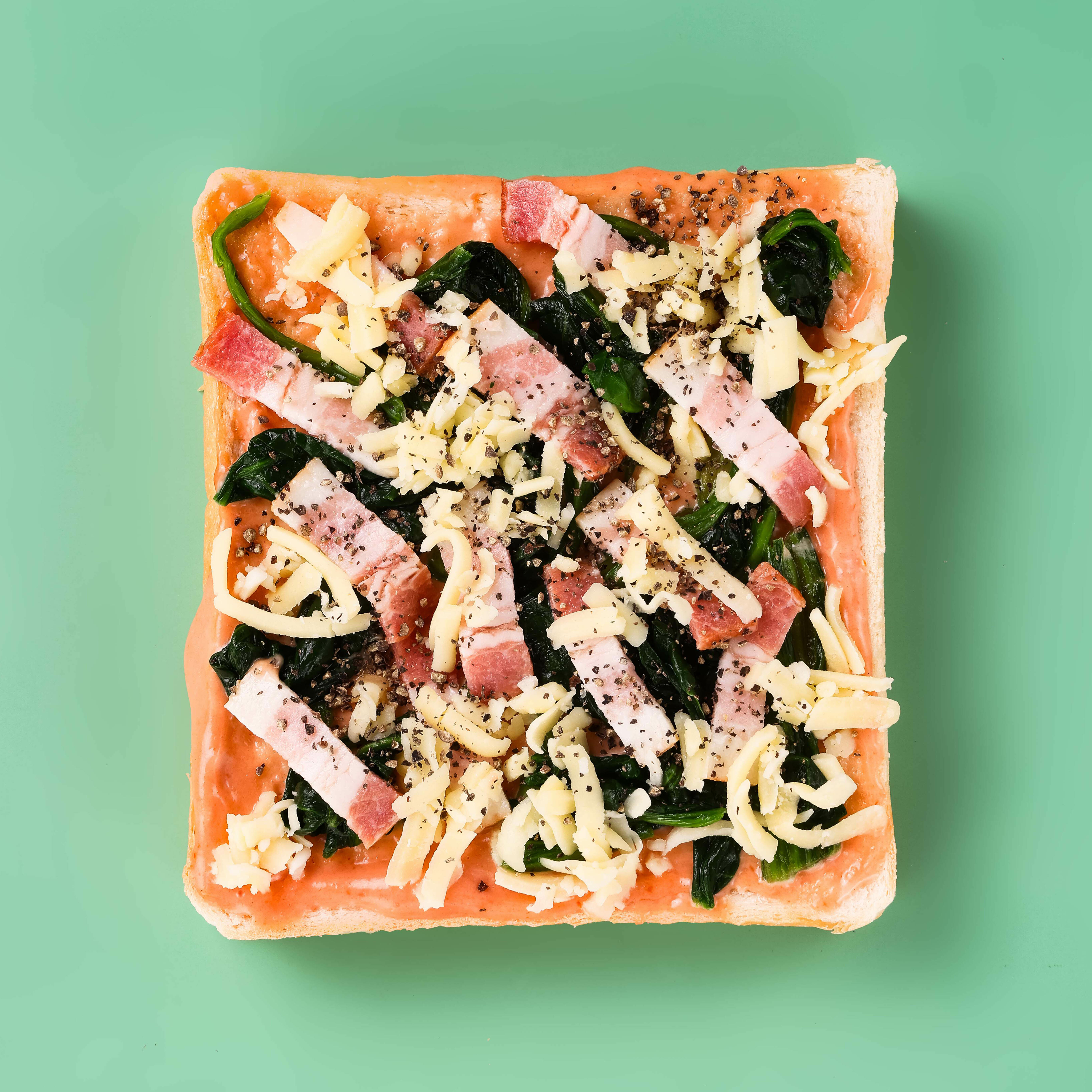 ▌法國小食 ▌法式菠菜培根天然奶油軟心鮮奶厚片