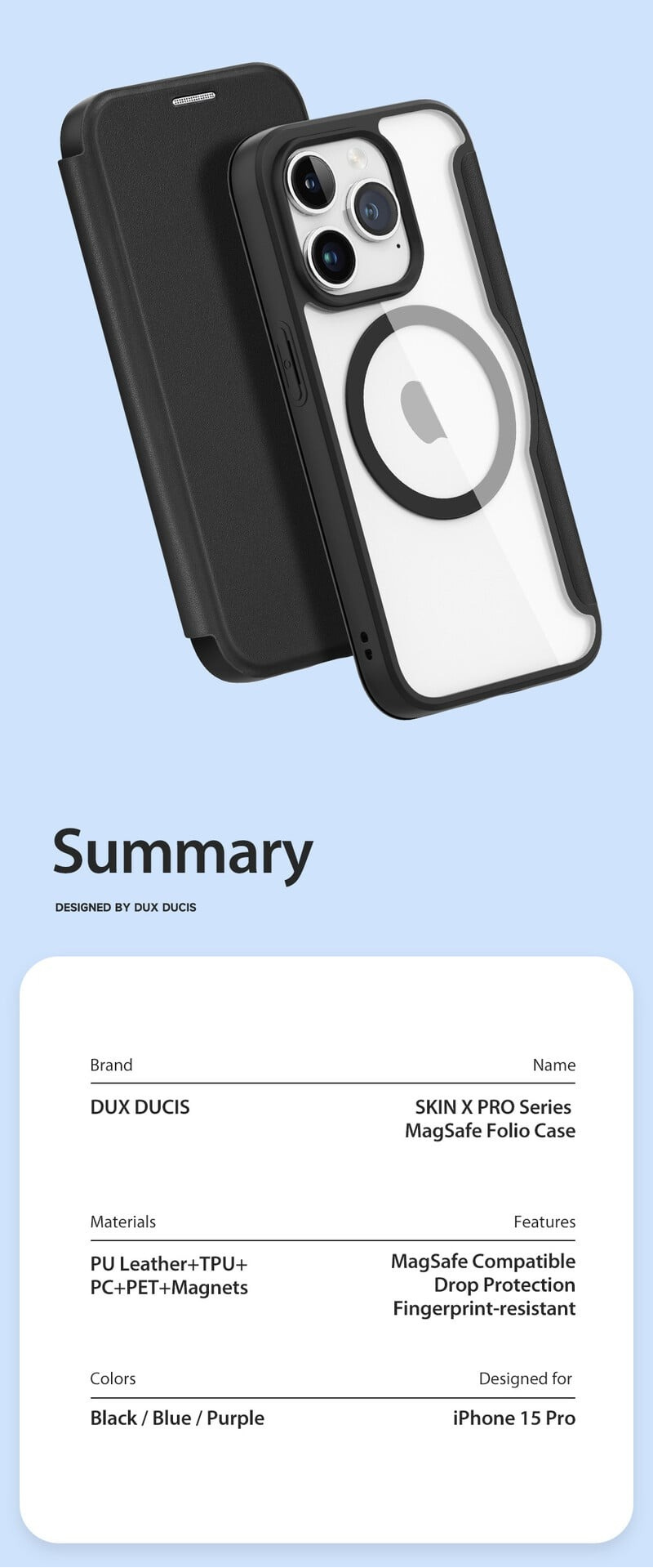 Duxducis iPhone 15系列三合一手機套
