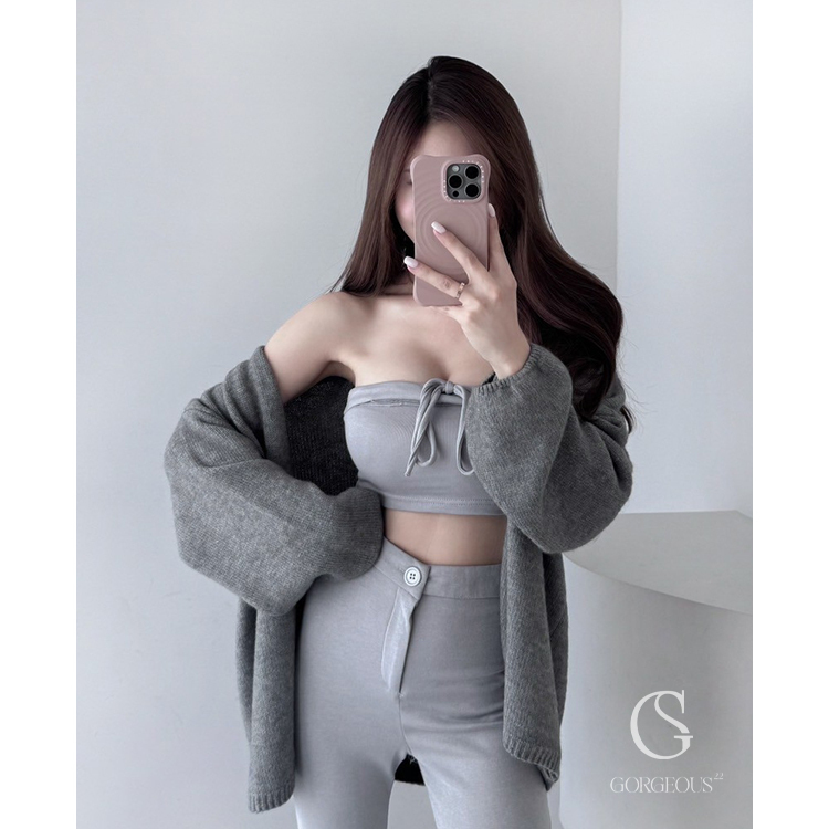 G6512 現貨「可調平口BRA TOP+長腿褲」