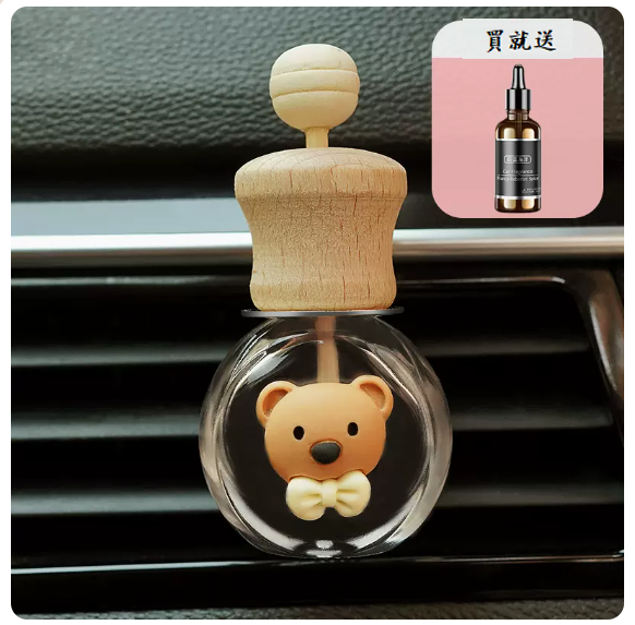 Hot Selling Car Aromatherapy (Empty Brown Bear Bottle - [Free Perfume Dropper + 1 Bottle of Aromatherapy Essential Oil])