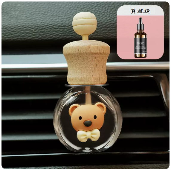 Hot Selling Car Aromatherapy (Brown Bow Bear Empty Bottle - [Free Perfume Dropper + 1 Bottle of Aromatherapy Essential Oil])