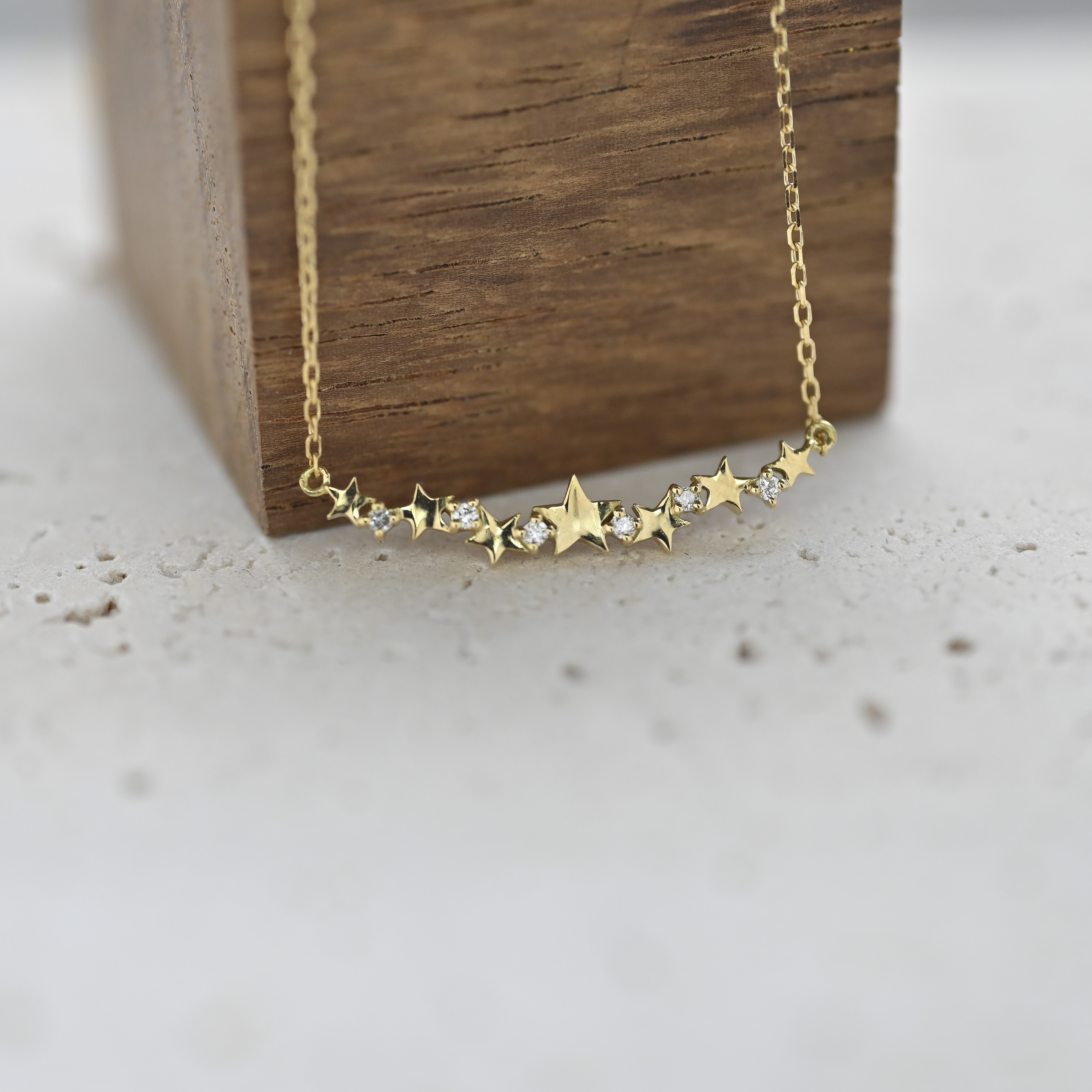 18K Star Diamond Necklace