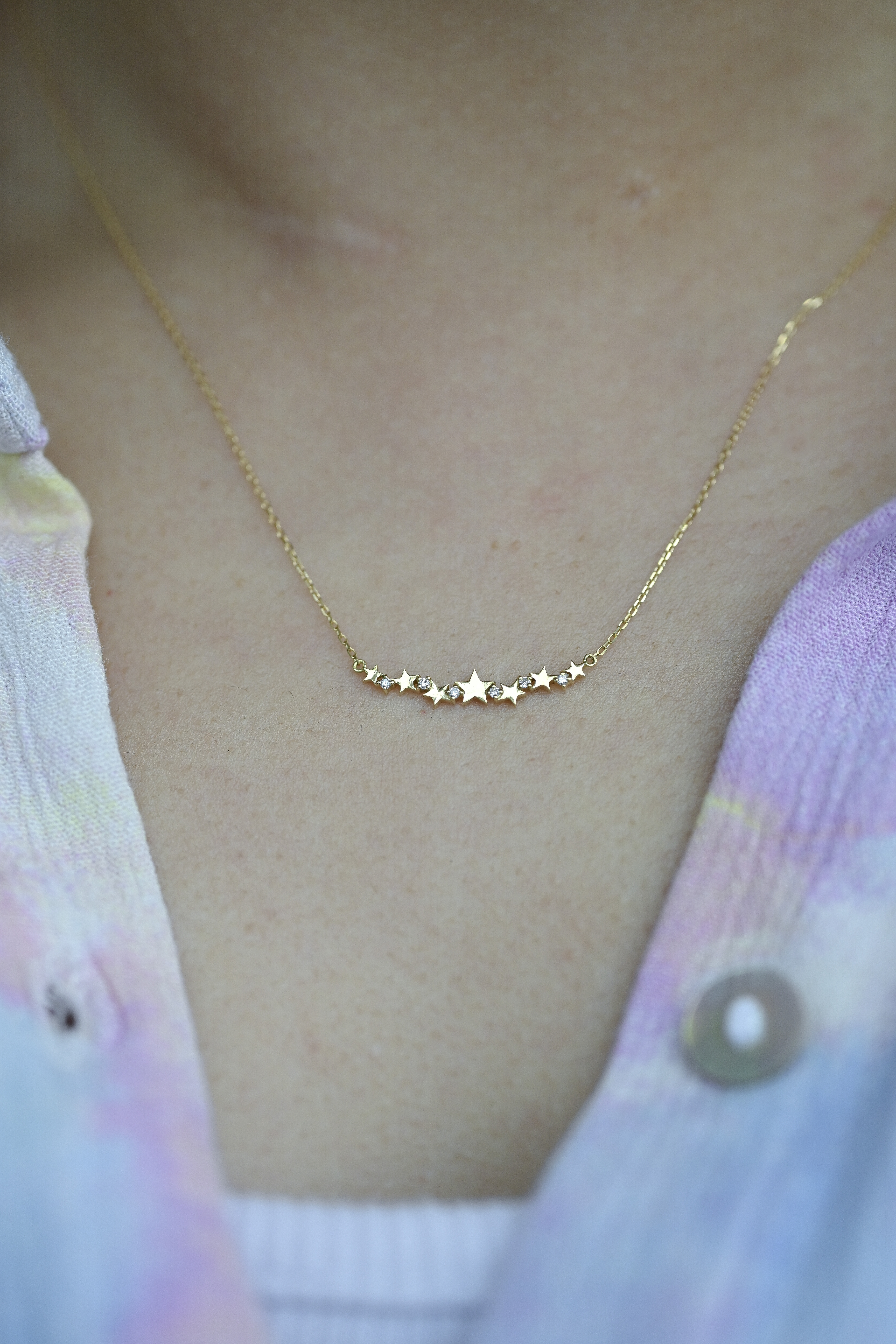 18K Star Diamond Necklace