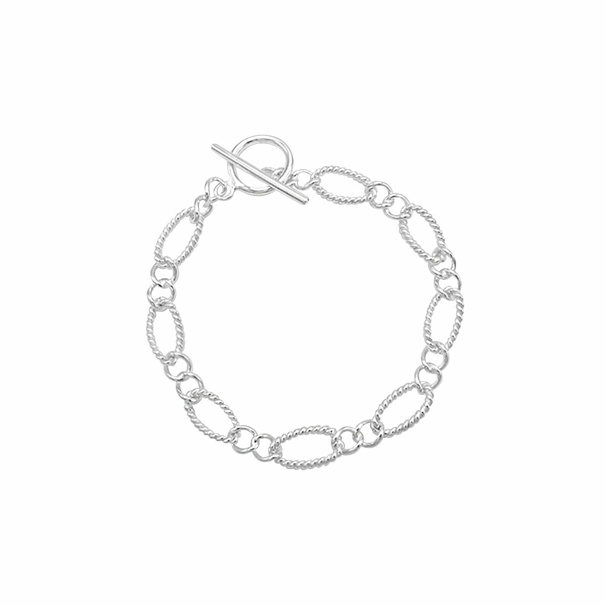 麻花鏈條・OT扣純銀手鍊 (NHS10050)