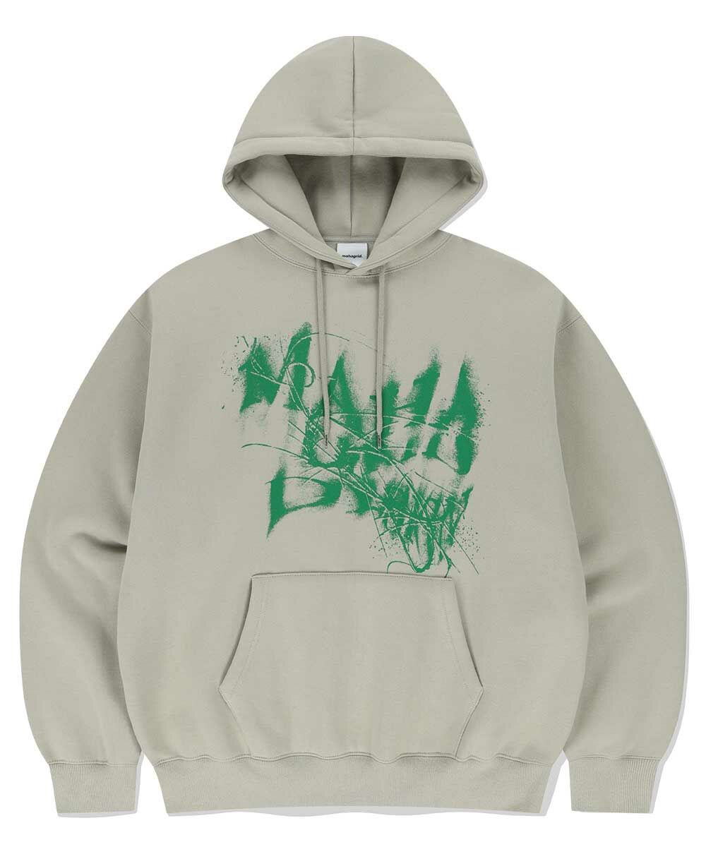 mahagrid - INK DISTORTION HOODIE (BEIGE)