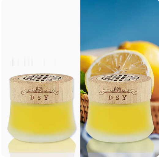 Hot selling 2 bottles of car perfume car ornaments fragrance long-lasting light fragrance aromatherapy solid balm (fresh lemon)