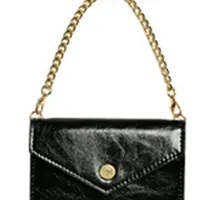 [S] AGATHA CHAIN HANDLE LEATHER CARD WALLET,BLACK, AGTB138-003 (SAG10)