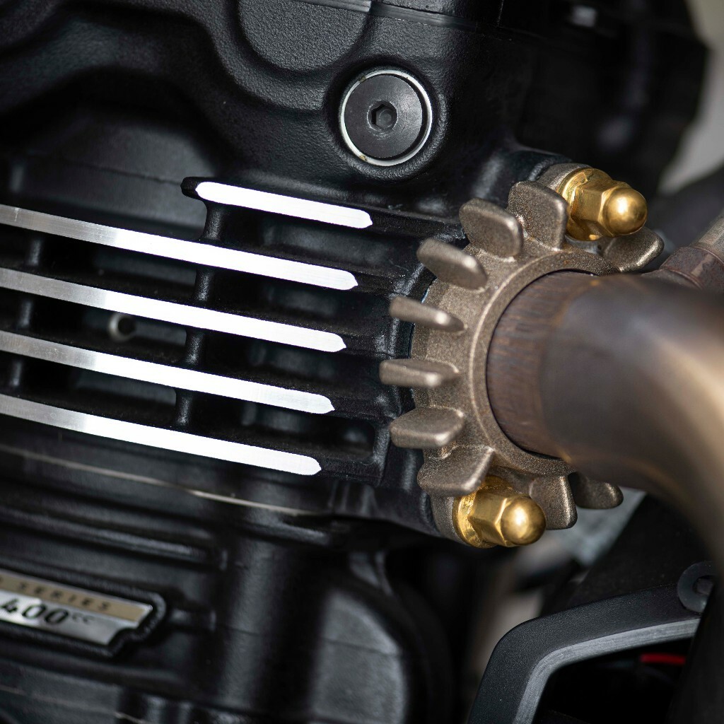 Motone 水冷凱旋 400專用 排氣管壓蓋 前段 螺帽 黃銅