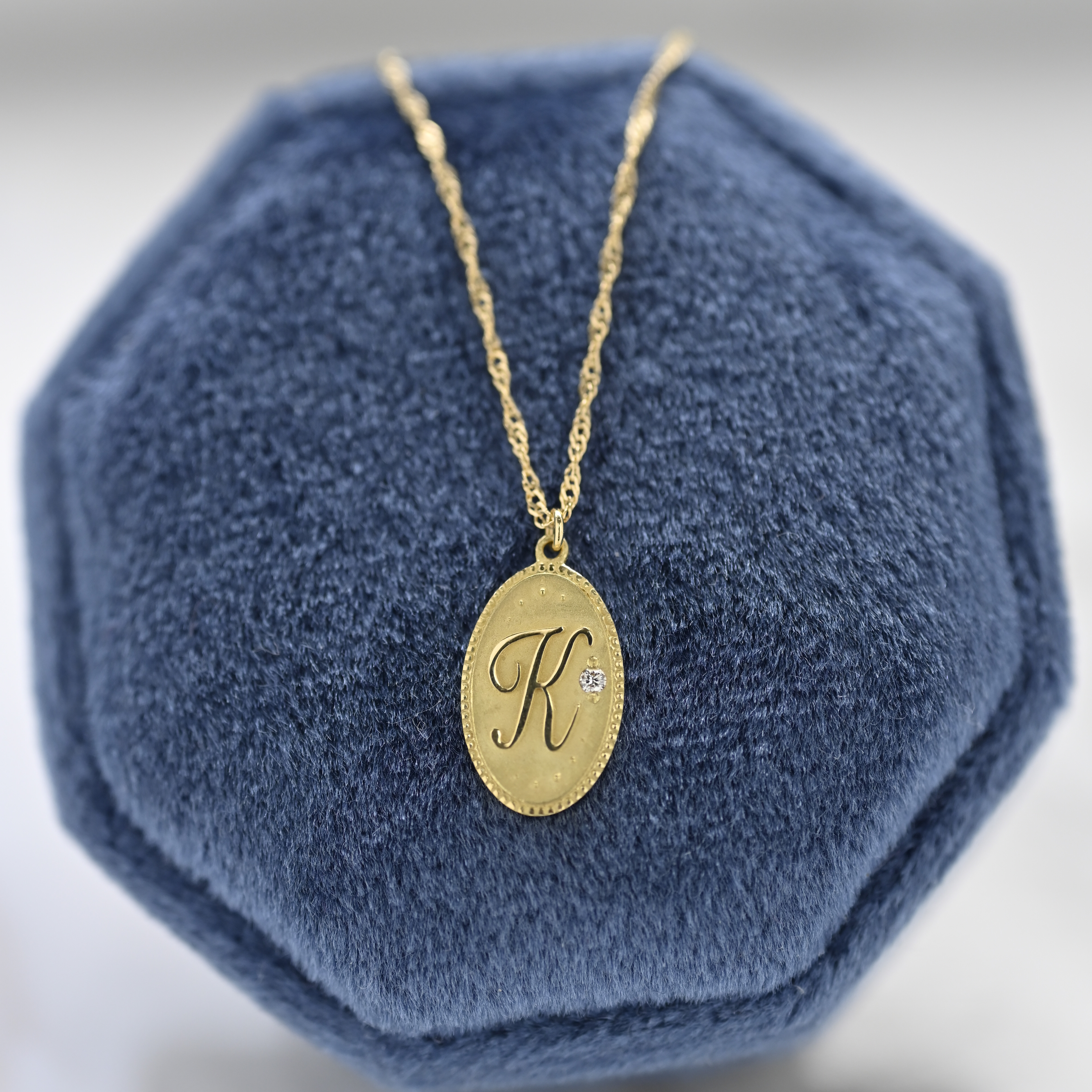 18K Initial Diamond Necklace