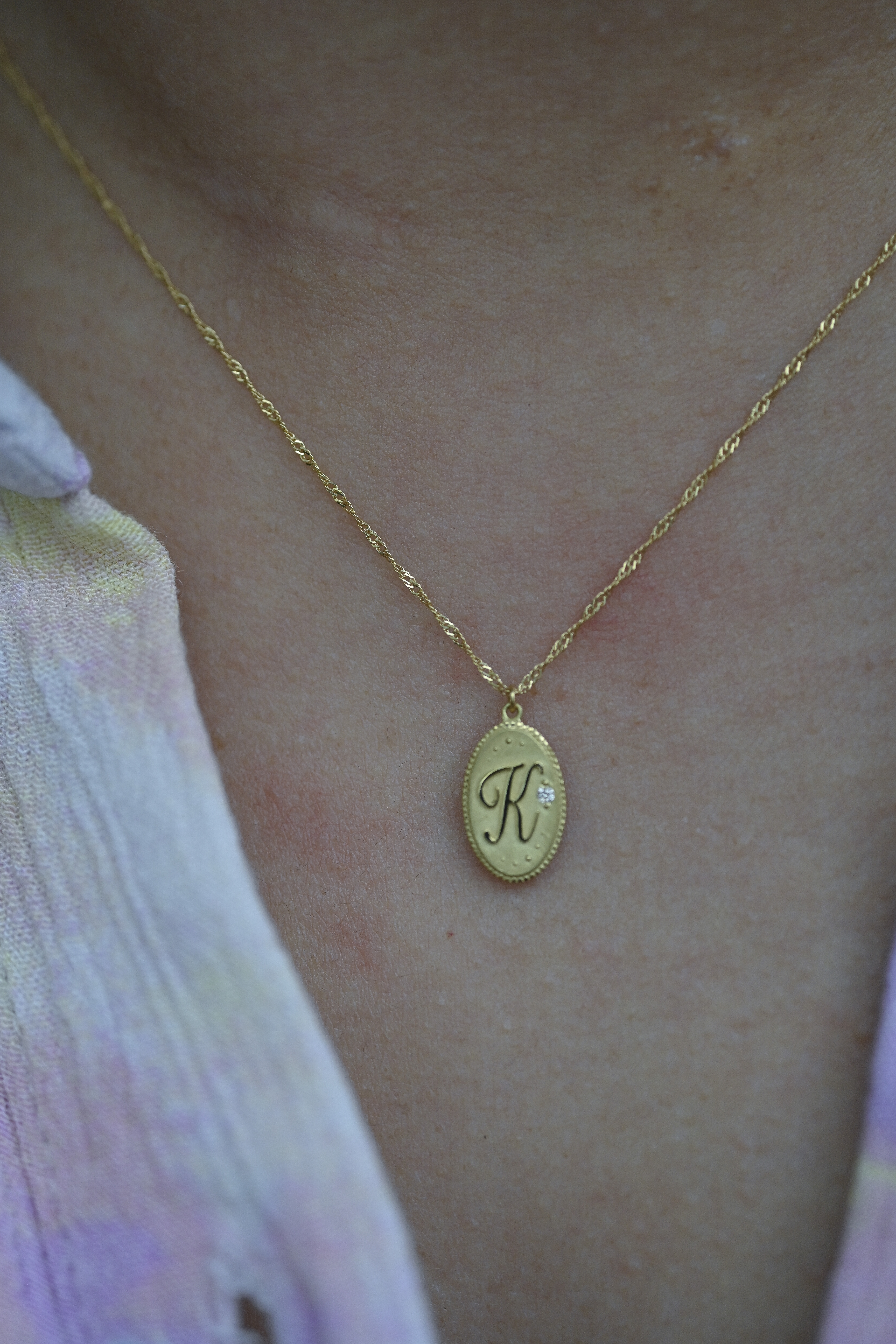 18K Initial Diamond Necklace
