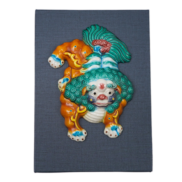 鹿港窯禮品館 台灣傳統工藝之美：交趾陶祥獅獻瑞 桌上 擺飾 獎牌