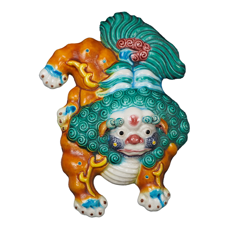 鹿港窯禮品館 台灣傳統工藝之美：交趾陶祥獅獻瑞 桌上 擺飾 獎牌