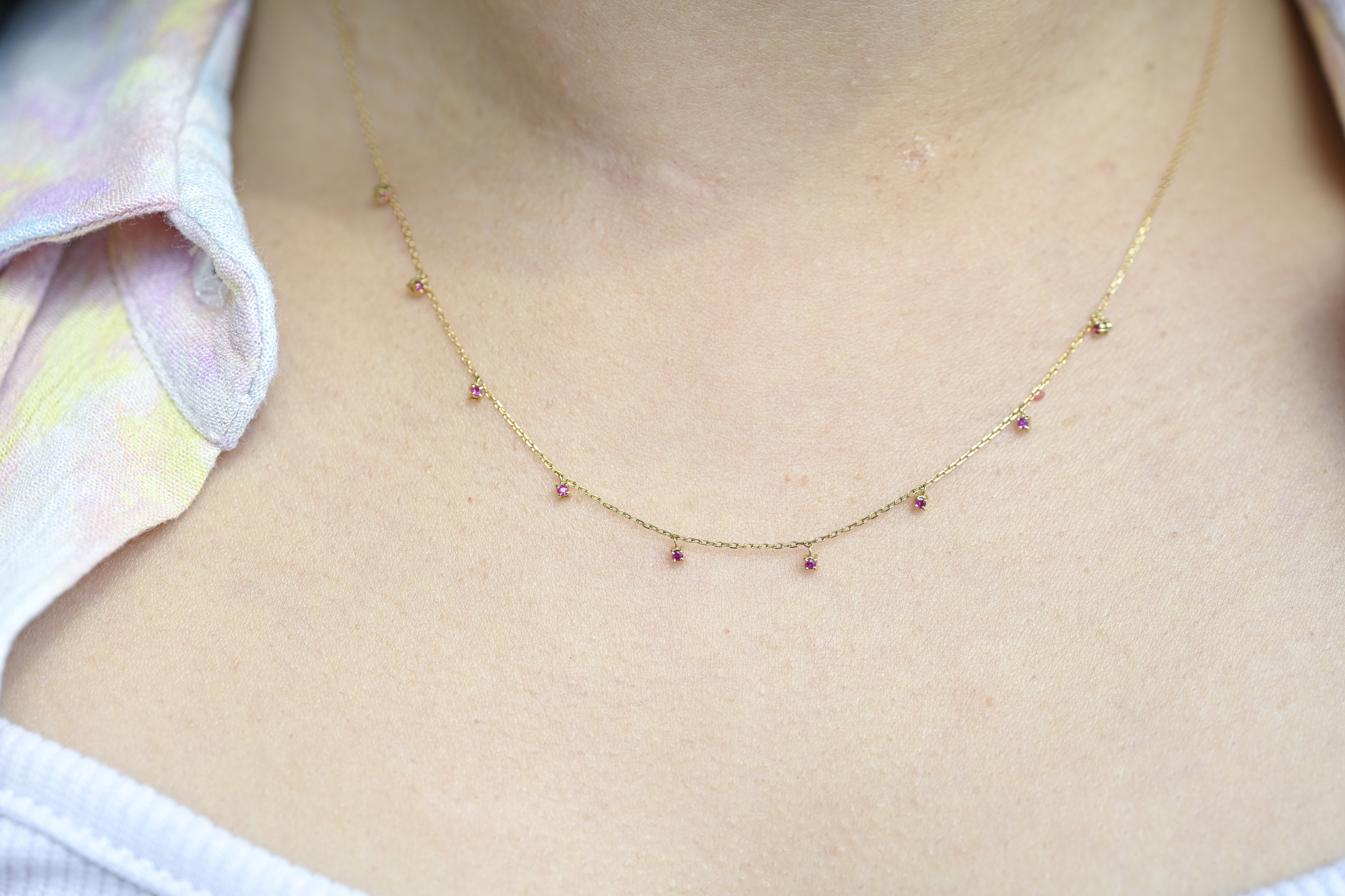 18K 0.07ct Ruby Necklace