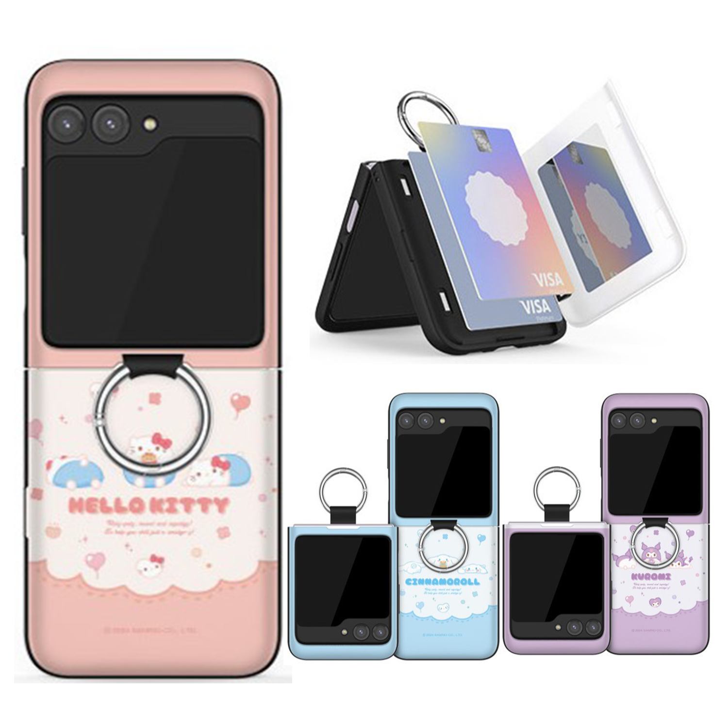 Sanrio - Hard Card - Samsung Flip Case 指環插卡貼身手機保護硬殼 TY