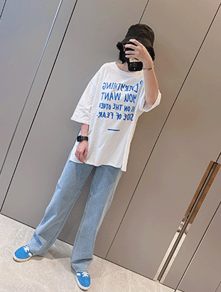 ᴴᴼᵀ ▸▸店長推薦◃◃ 春夏新款/英文字側叉T MANIFEST正韓🇰🇷 韓國女裝 休閒穿搭