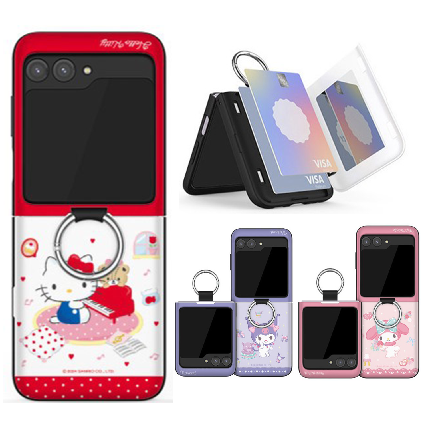Sanrio - Hard Card - Samsung Flip Case 指環插卡貼身手機保護硬殼 TY