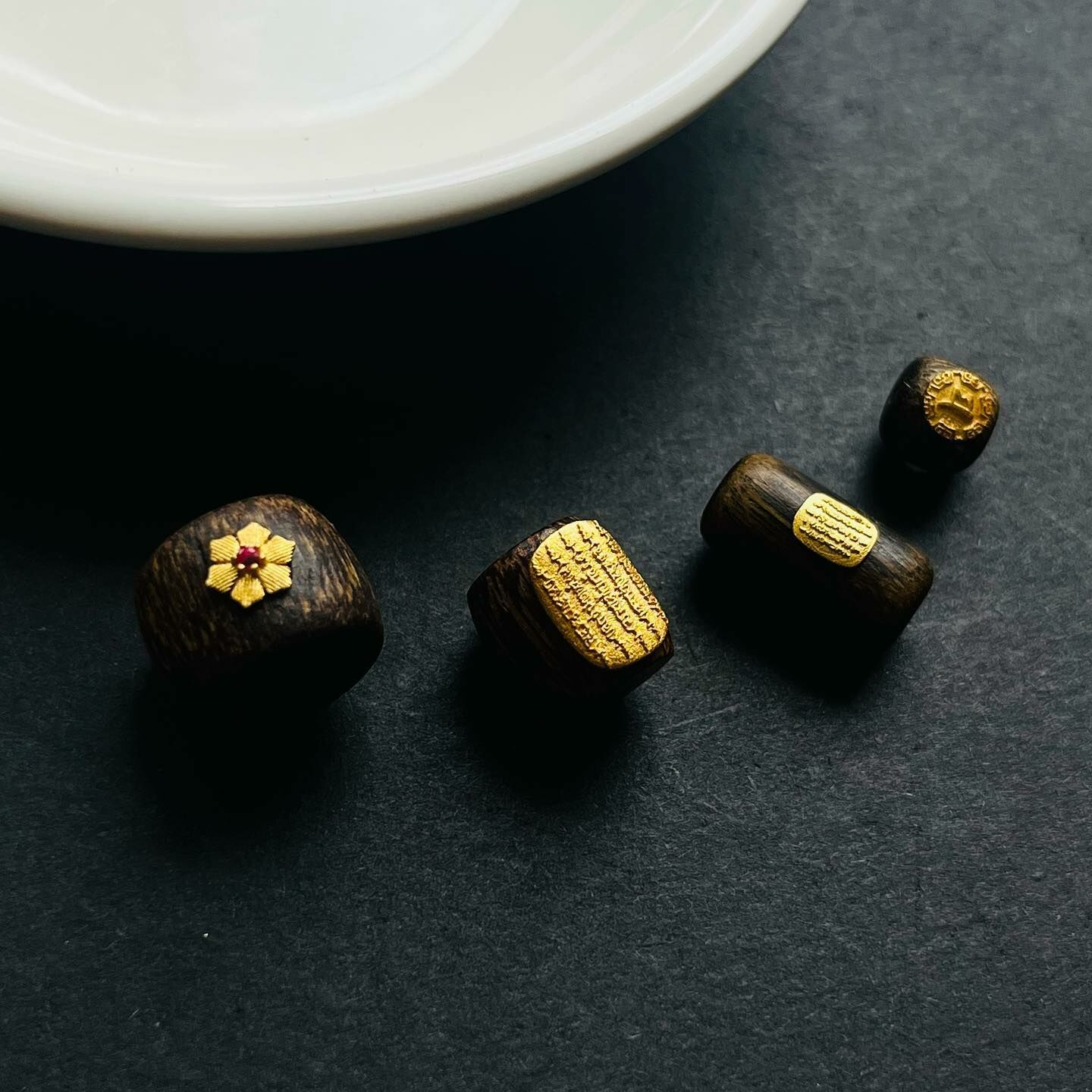 [原石] 沉香 手串隔珠配件