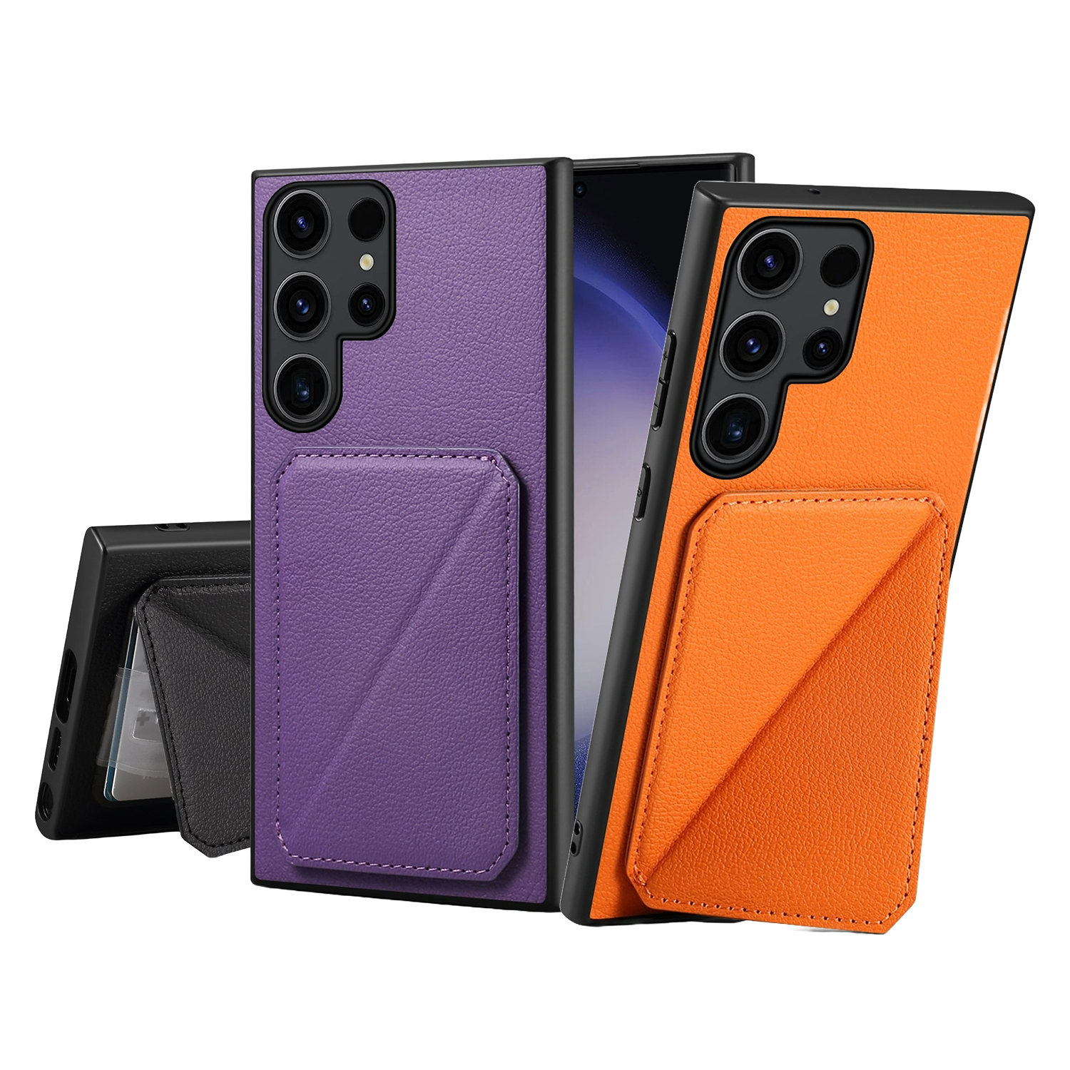 XPRO - Leather Card Stand - Samsung S25 Case 貼身防撞皮革插卡支架手機保護殼