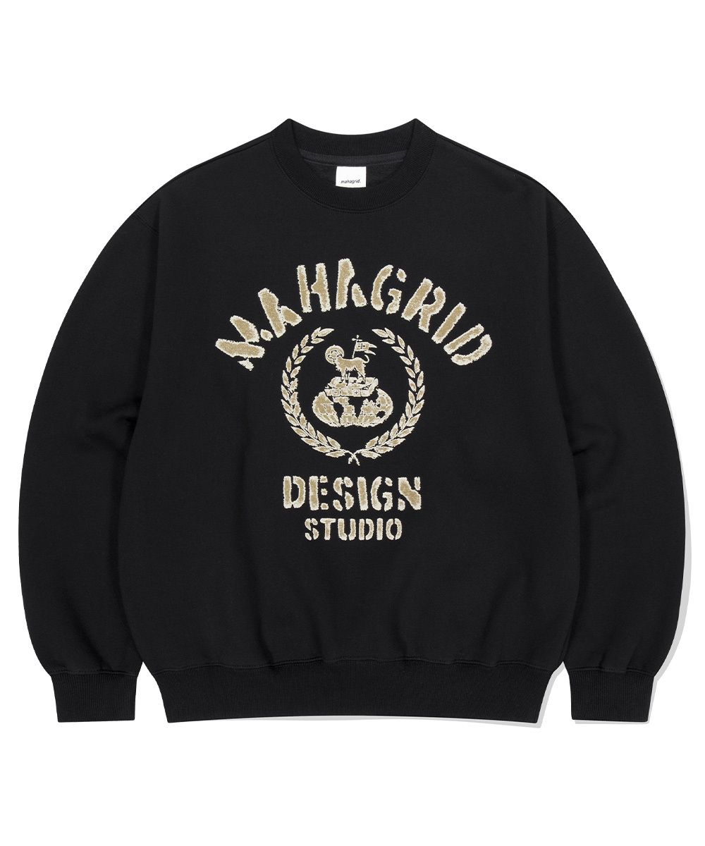 mahagrid - VINTAGE COLLEGE SWEATSHIRT (BLACK)